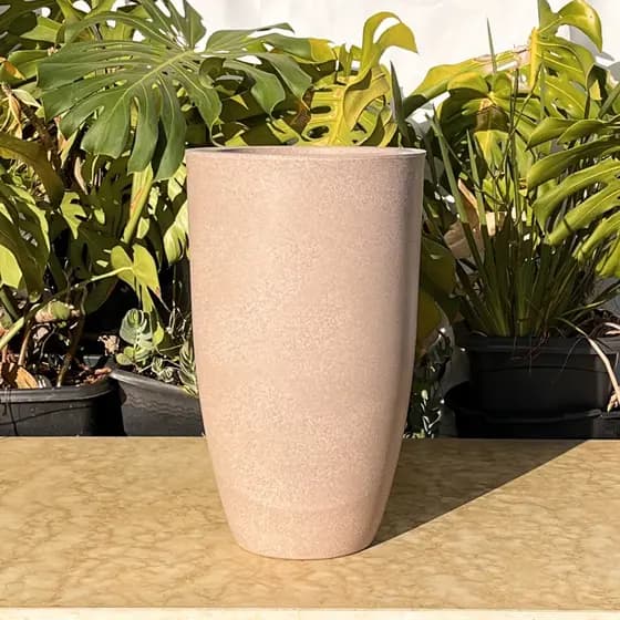 Vaso Planta Sala Coluna Ibiza Cone P Decorativo Liso Marmorizado Decoração Luxo 41x25 Resistente