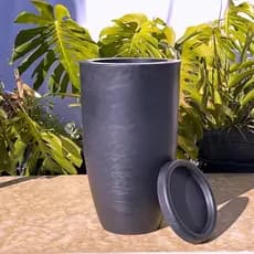 Vaso Planta Sala Coluna Ibiza Cone M Decorativo Liso Luxuoso 50x30 Resistente Hall de Entrada Aparador Dedoração Moderna
