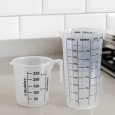 Kit Copo Medidor 500ml + Jarra Medidora 250ml Cozinha Dosador Para Líquidos e Alimentos