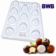 Forma BWB 3 Partes com Silicone para Trufa e Bombom Chocolate Acetato Profissional
