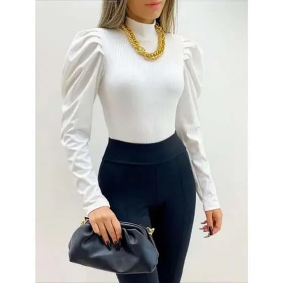PRINCESA Blusa Feminina Manga Longa Princesa Canelada Pra Inverno