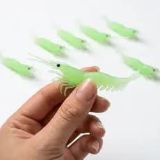 Kit 10pcs Isca Artificial Camarão 7 Cm Florescente Noturno
