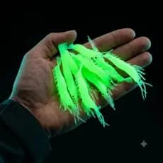 Kit Premium 10 Iscas Camarão Luminosas 7cm Isca Artificial