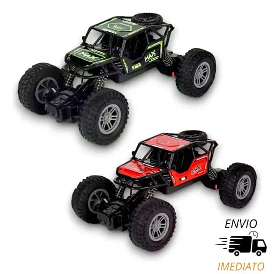 Carrinho de Controle Remoto 4x4 Recarregável USB Anda Na Terra Jeep Off Road Rock Crawler