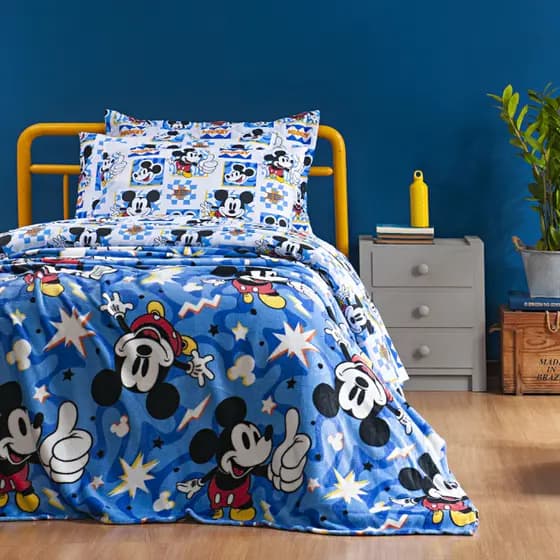 Cobertor Manta Solteiro Disney Soft Flannel 2,20m x 1,50m – Microfibra Antialérgica