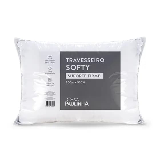 Travesseiro Micropercal Softy Suporte Firme 70cm x 50cm Enchimento Silicone 70cm x 50cm