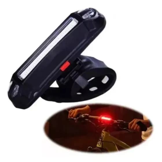 Lanterna Bike Bicicleta Sinalizador Traseira Luz De LED Azul e Vermelha Usb 100 Lumens