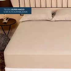 Lençol Avulso com Elástico para Cama Casal Percal 200 Fios Toque Macio - Ideal Decoração, Quarto