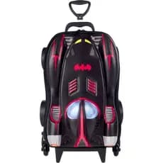 Mala Escolar Infantil Batman 3D com Rodinhas - Cor Preta