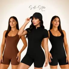 Macacão Feminino Curto Academia Blogueira Moda Gringa