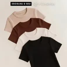 Kit 4 Blusas Feminina Ribana Canelada Basica Virginia Tendência Verão