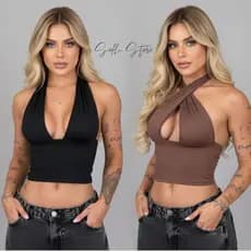 Blusa Body com Amarração Multiformas Top Feminino Costas Aberta Suplex