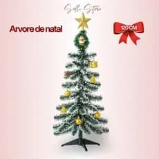 Árvore de Natal Decorada Verde com Branco 120cm Final de Ano