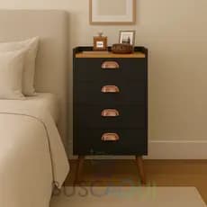 Gaveteiro Monet Heloisa Quarto Clean 4 OU 3 Gavetas Acabamento Puxador Premium Organizador Moderno