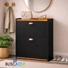Sapateira Organizadora Com 2 Portas Para Hall de Entrada Estilo Retrô Moderno Varias Cores Closet