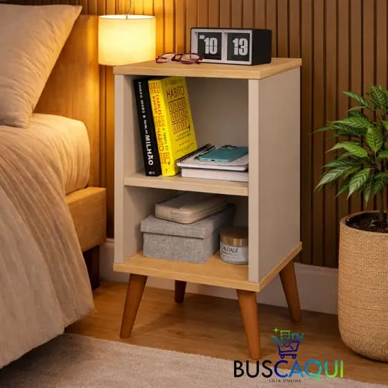 1 UN. Mesa De Canto Criado Charme Com Prateleira e Pés Resistentes Mudor Bide Sala Quarto Ap Luxo