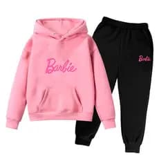 Conjunto de Moletom Infantil Boneca Famosa Girl Menina Agasalho Quentinho Algodão flanelado Barbie envio rapido