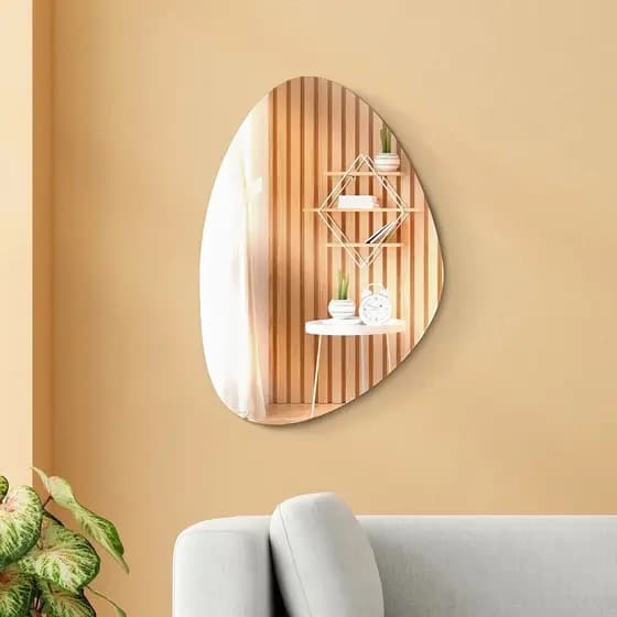 Espelho Orgânico Decorativo Lapidado Estilo Abstrato Luxo Para Salão Barbearia 50x60cm