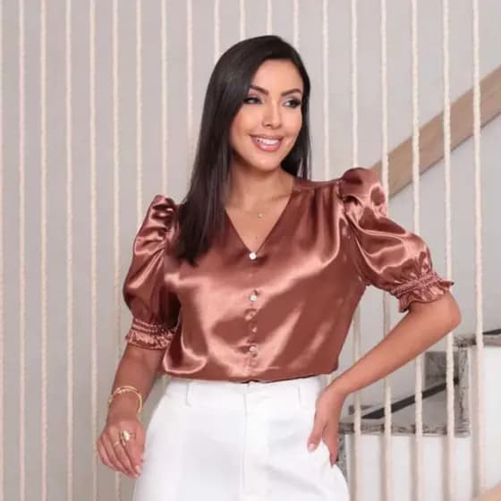 blusa social de cetim, blusa feminina de cetim