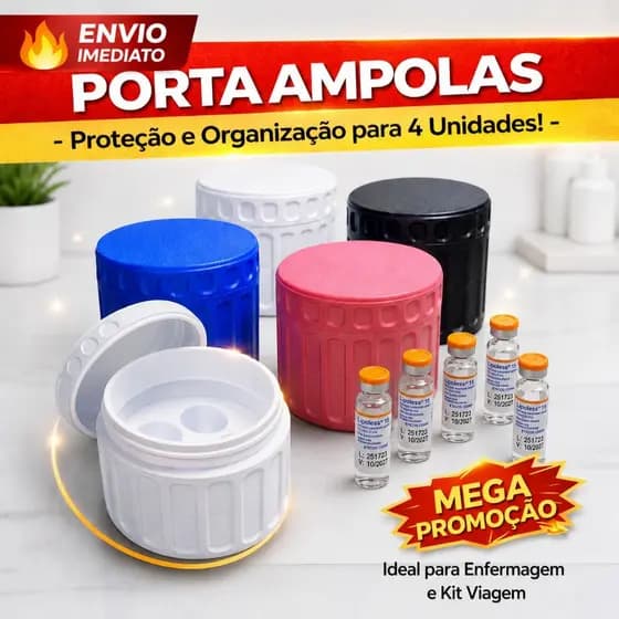Frete Grátis Organizador Original Porta Ampolas 4 Unidades Pode Ir à Geladeira Case Rígida