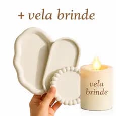 Kit bandejas decorativas orgânicas minimalistas  + Vela led BRINDE| Decoração lavabo penteadeira