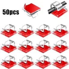 Organizador de Cabos e Fios | Kit 10/25/50 Clipes Suporte Adesivo de Parede para USB, Carregadores e Fones