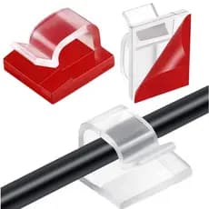 Organizador de Cabos e Fios Transparente | Kit 10/25/50 Clipes Adesivos para USB, Carregadores e Fones