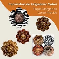 Forminhas de Papel Margarida Safari para Brigadeiro – 40, 80 ou 120 Unidades com Corte Preciso