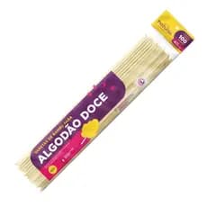 Vareta Palito Algodão Doce Quadrada 40cm Resistente - 100Und Estabilidade Excepcional
