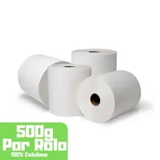 Rolo de Papel Toalha 500g Bobina 100% Celulose Branco Puro até 6 rolos Dispenser com corte a rolagem