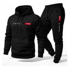 Conjunto Moletom Masculino Bege Com Capuz + Calça Jogger Estilo Streetwear Inverno Confortável