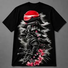 Camiseta Masculina Premium Estampada Samurai 100% Algodão Fio 30.1 Penteado - P ao GG