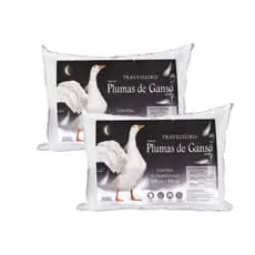 kit 2 travesseiro pluma de ganso