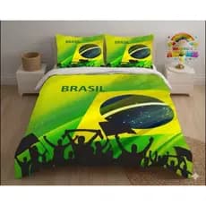 EDREDOM CASAL ( VESTE CAMA QUEEN) TIMES - FUTEBOL ( TEMA INFANTIL) 3 PEÇAS  ( 2 FRONHAS - 1 EDREDOM)