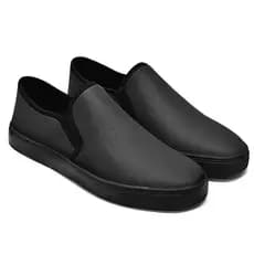 Tênis Iate Masculino Slip On Preto Estiloso Leve Macio Fácil de Usar Na Moda