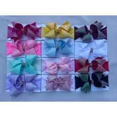 Faixa de Cabelo Bebê Kit 12 Boutique Luxo Laços Grandes com Strass Premium