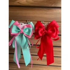 Kit 2 Laços Infantis de Gorgurão – Presilhas Grandes Elegantes para Cabelo Menina