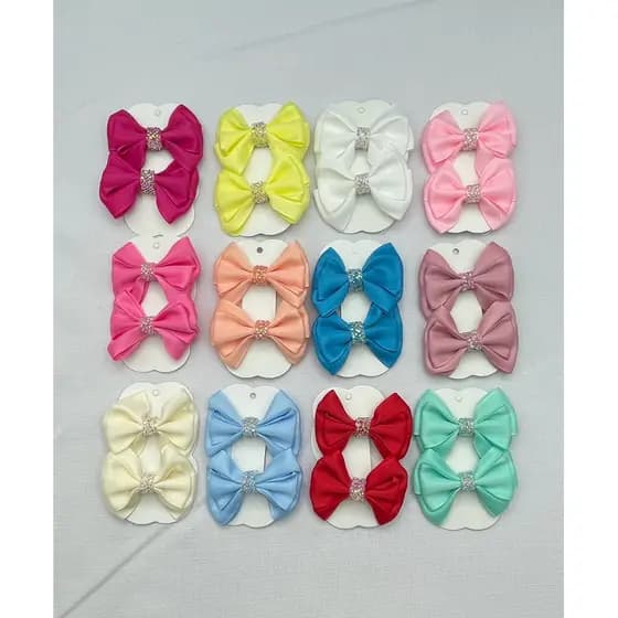 Kit 24 Laços Infantil Parzinho Boutique Luxo Cores Sortidas Presilha