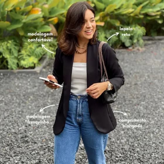 Blazer Alfaiataria Classico Feminino Social