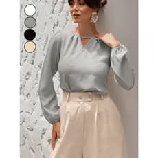 Blusa Feminina Soltinha Social Manga Longa bufante