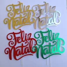 TOPO DE BOLO FELIZ NATAL - KIT 06 TOPOS DE BOLO FELIZ NATAL ATACADO - DECORAÇÃO DE NATAL