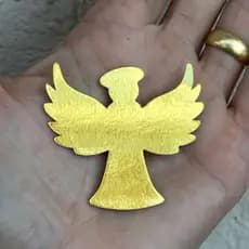 APLIQUE ANJO DOURADO 5CM EM PAPEL  - LEMBRANCINHAS BATIZADO CRISMA COMUNHÃO NATAL