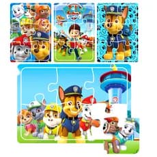 Kit 4 Quebra Cabeça em Mdf 6 Peças Jogo Pedagógico Infantil Lúdico Educativo Patrulha Canina