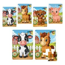 Kit Quebra Cabeça Brinquedo Educativo Infantil Completo Madeira Aprender Brincando tema Fazenda Fazendinha