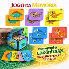 Jogo Da Memória 12 Peças - Infantil - criança - brinquedo - Diversão garantida Dinossauros
