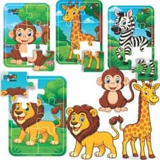 Kit 4 Jogos Quebra Cabeça Animais Infantil em madeira Educatico  Mdf 6 peças - ANIMAIS DA FLORESTA
