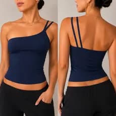 Regata Um Ombro S贸 Feminina Blusa Tomara que Caia Top Tube Suplex Blusinha Moda Y2k Gringa Alcinha