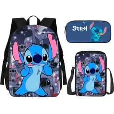 Kit Mochila Casual Estojo e Lancheira Escolar Infantil Reforçada Multi-Uso Jogo Ouriço Para Volta as Aulas Barato