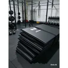 Colchonete Dobrável Fitness Academia Yoga Pilates Impermeável Premium D20 com Alça Da cor Preta