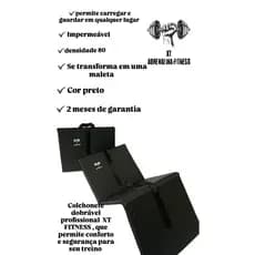 Colchonete Dobrável Maleta Fitness Profissional para Academia Yoga Abdominal Funcionais